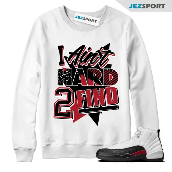 Rare Find Sweatshirt White to Match Jordan 12 Retro Red Taxi Flip CT8013-162, Matching Sneaker Sweatshirt