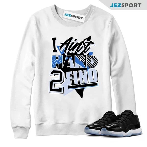 Rare Find Sneaker Sweatshirt White to Match Jordan 11 Low Space Jam FV5104-004, Matching Sneaker Sweatshirt