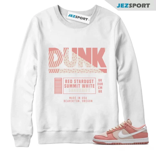 Sneaker Label Sweatshirt White to Match Dunk Low Red Stardust FB8895-601, Matching Sneaker Sweatshirt Jezsport.com