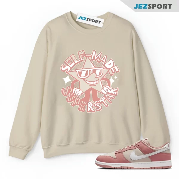 Superstar Sweatshirt Tan to Match Dunk Low Red Stardust FB8895-601, Matching Sneaker Sweatshirt