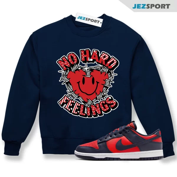 Feelings Sneaker Sweatshirt to Match Dunk Low University Red Obsidian DV0833-601, Matching Sneaker Sweatshirt