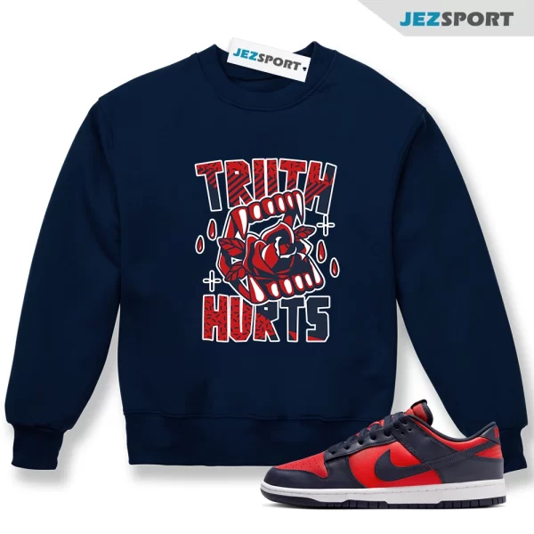 Truth Sneaker Sweatshirt to Match Dunk Low University Red Obsidian DV0833-601, Matching Sneaker Sweatshirt