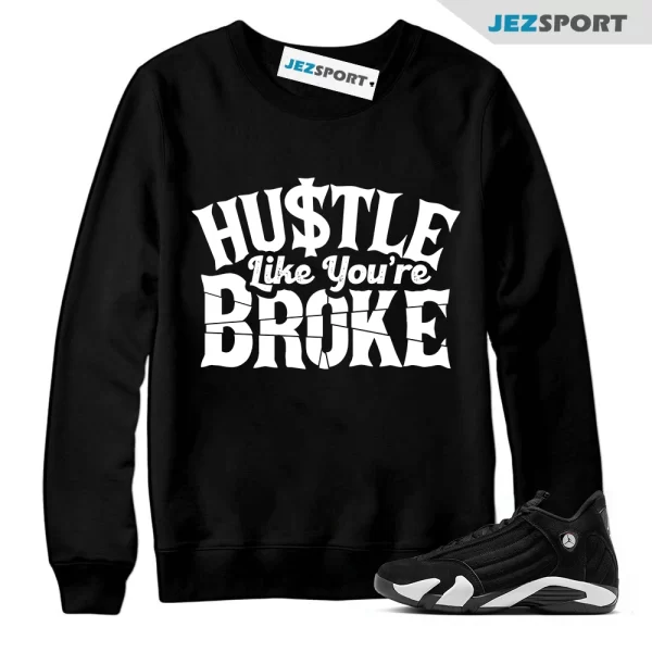 14 Panda Black White Retro Dunk Sweatshirt Match BROKE, Matching Sneaker Sweatshirt