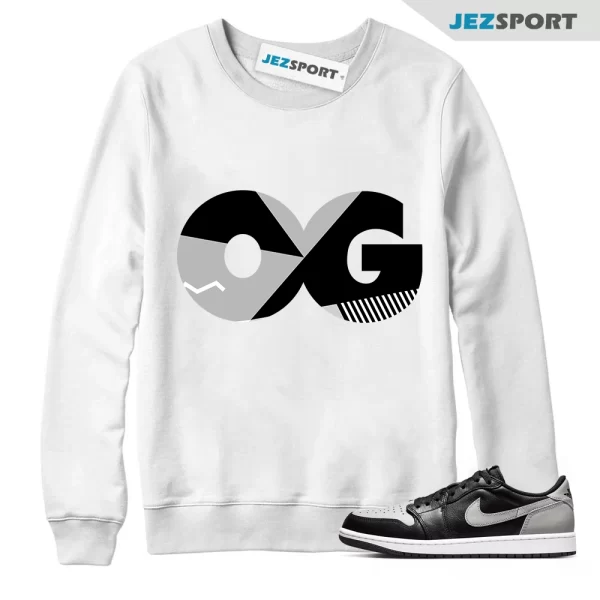 Sneaker OG Sweatshirt White to Match Jordan 1 Low OG Shadow CZ0790-003, Matching Sneaker Sweatshirt