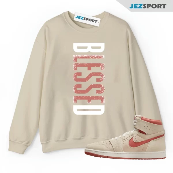 1 Terra Burnt Sunrise Zoom High Air Sail Blush Tan White Sweatshirt Match VERTBLS, Matching Sneaker Sweatshirt