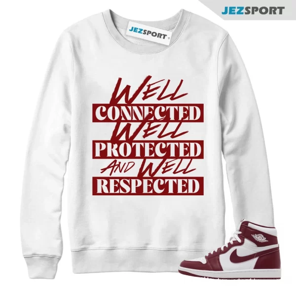 Air Jordan 1 Artisanal Team Red Retro High OG White Sweatshirt Match WELL, Matching Sneaker Sweatshirt