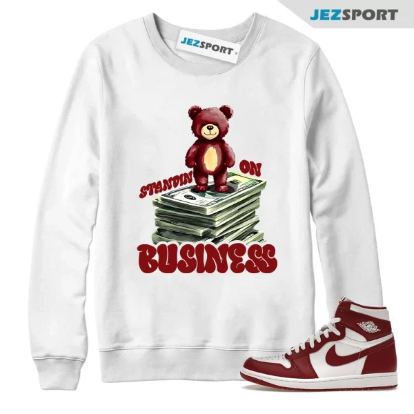 1 Artisanal Team Red Retro High OG White Sweatshirt Match SB2, DZ5485-160 Matching Sneaker Sweatshirt