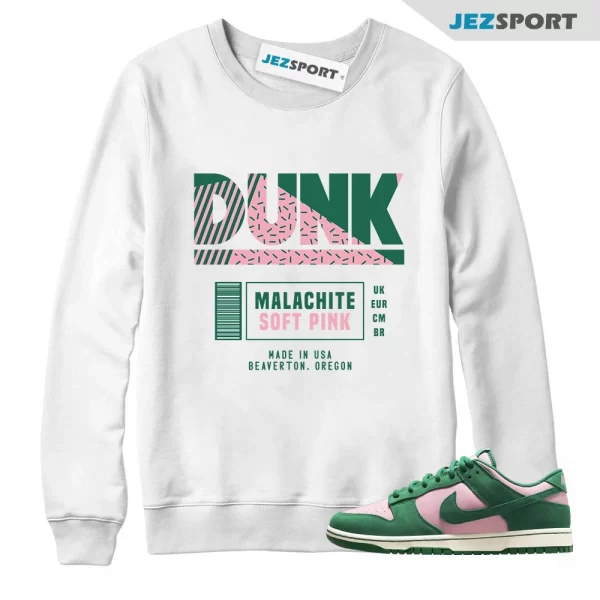 Sneaker Label Sweatshirt to Match Dunk Low Medium Soft Pink Malachite FZ0549-600, Matching Sneaker Sweatshirt