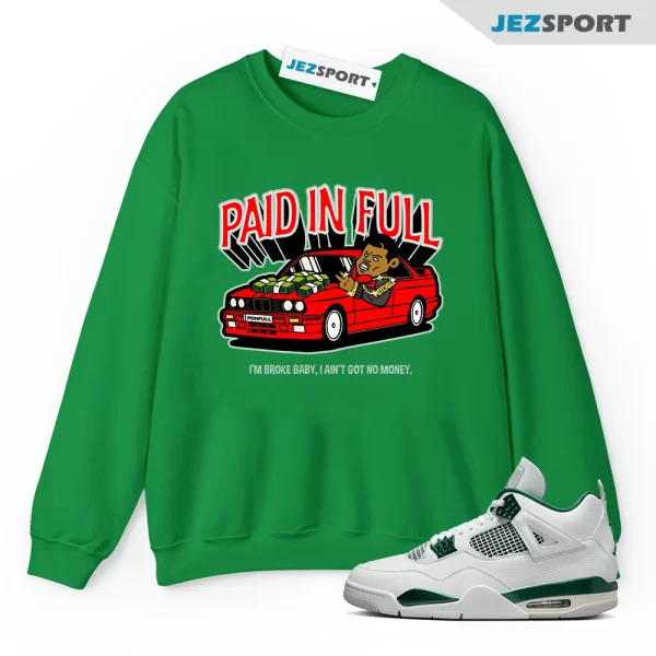 Jordan 4 Oxidized Green 4s Sweatshirt to Match RED PAID, FQ8138-103 Matching Sneaker Sweatshirt