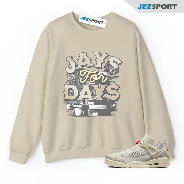 Stacked Sweatshirt Tan to Match Jordan Spizike Low Coconut Milk, Matching Sneaker Sweatshirt