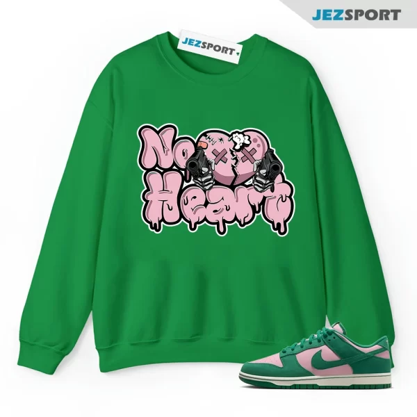 Dunk Low Pink Malachite Medium Soft Sail Match Sweatshirt, No Heart Matching Sneaker Sweatshirt