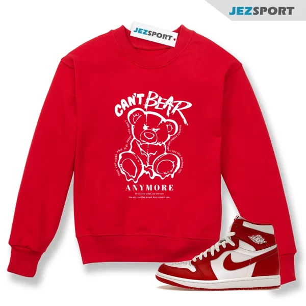 CAN’T Air J 1 Artisanal Team Red OG Retro High White 2024 AJ 1 Sweatshirt Match Sneaker, Matching Sneaker Sweatshirt