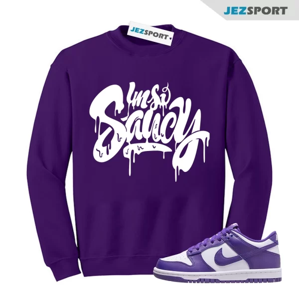 SAUCY Sweatshirt to Match Retro Dunk Low White Concord Gs, Matching Sneaker Sweatshirt