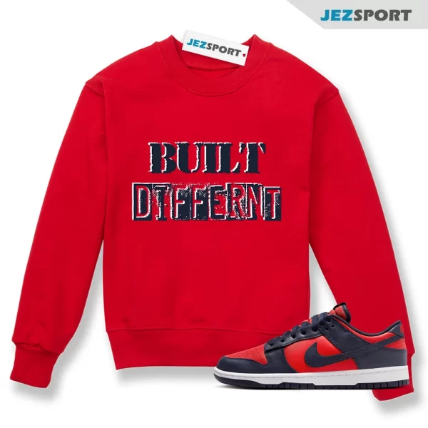 BD Sweatshirt Match Dunk Low University Red Obsidian White Retro SE COJP, Matching Sneaker Sweatshirt