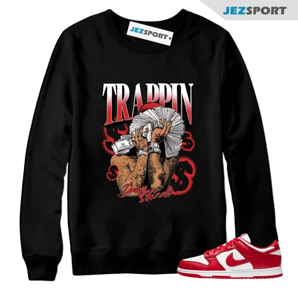 Sweatshirt To Dunk Low University Red, Trappin Sneaker Tee, Matching Sneaker Sweatshirt