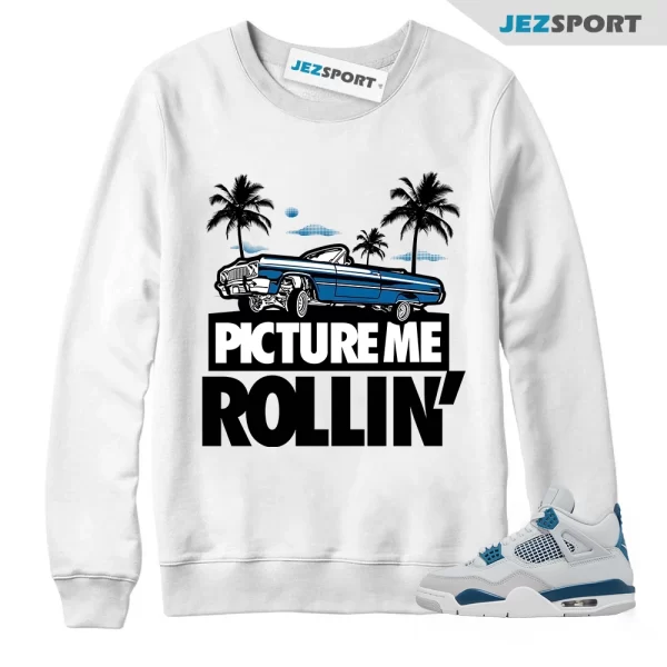 Jordan 4 Military Blue 4s Sweatshirt to Match MILITARY BLUE PMR, Matching Sneaker Sweatshirt