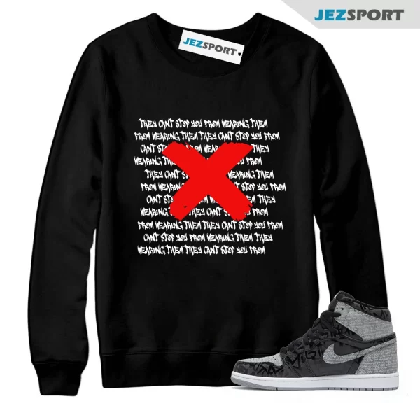 Sweatshirt To Match Jordan 1 Rebellionaire Banned Sneaker Tee, Matching Sneaker Sweatshirt