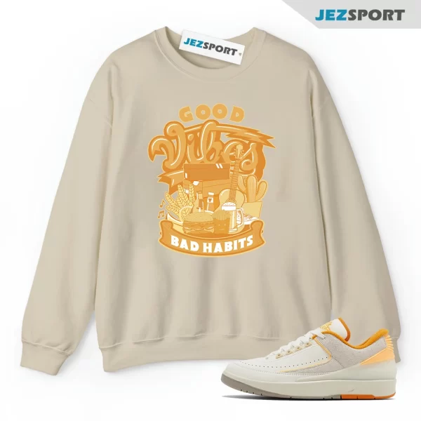 Vibes Melon Tint Sweatshirt to Match Jordan 2 Retro Low Craft Melon Tint, Matching Sneaker Sweatshirt