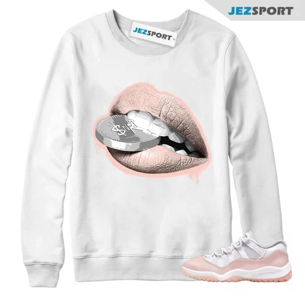 Lips Coin Sweatshirt To Match Jordans 11s Legend Pink, Matching Sneaker Sweatshirt