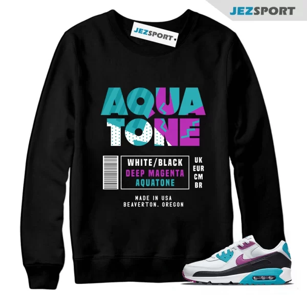 Box Label 90 Sweatshirt to Match Air Max 90 Premium Aquatone DM8318-100, Matching Sneaker Sweatshirt