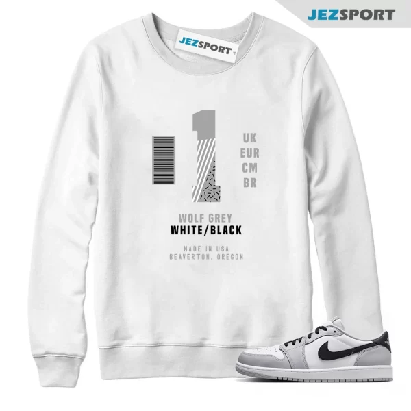 Sneaker Label Sweatshirt to Match Jordan 1 Low OG Barons, CZ0790-110 Matching Sneaker Sweatshirt