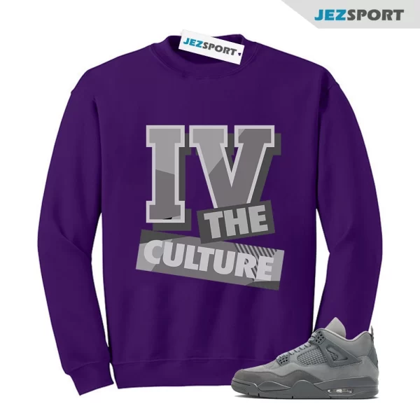 Sneaker Culture Sweatshirt Purple to Match Jordan 4 Retro SE Wet Cement FQ7928-001, Matching Sneaker Sweatshirt