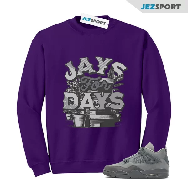 Stacked Sweatshirt Purple to Match Jordan 4 Retro SE Wet Cement FQ7928-001, Matching Sneaker Sweatshirt