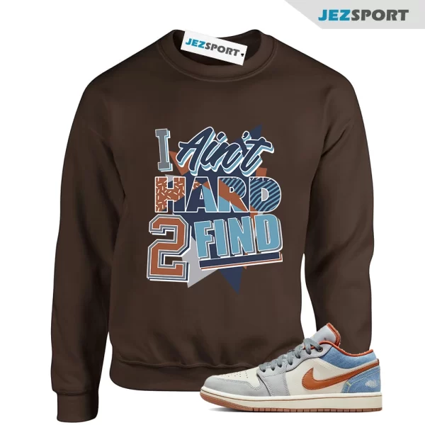 Pull Up Sneaker Sweatshirt to Match Jordan 1 Low Phantom Denim FZ5045-091, Matching Sneaker Sweatshirt