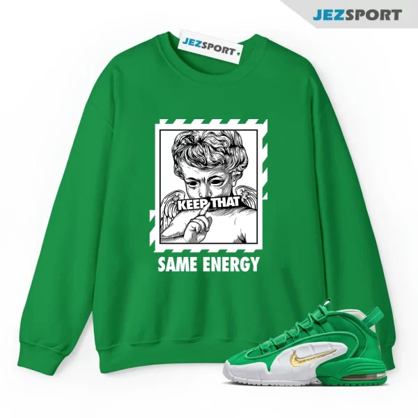 ENERGY Sweatshirt for Air Max Penny Stadium Green White Mystic Metallic Gold Lucky, Matching Sneaker Sweatshirt