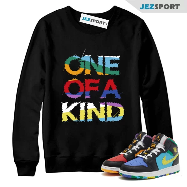 1OAK Sweatshirt for Air Jordan 1 Mid GS Six Championships University Red Ultramarine Yellow, Matching Sneaker Sweatshirt