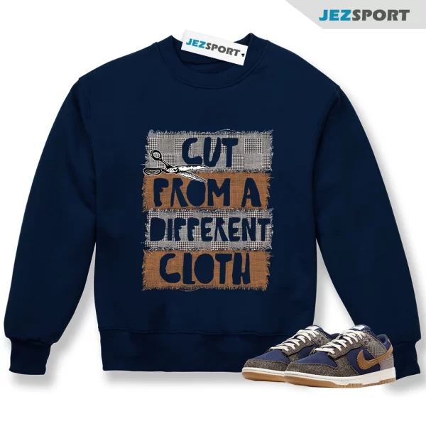 CUT Sweatshirt for Dunk Low Tweed Corduroy Midnight Navy Ale Baroque Brown Tartan, Matching Sneaker Sweatshirt