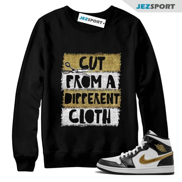 CUT Sweatshirt for 1 Mid Patent Black White Metallic Gold NRG Top 3 Dunk High, Matching Sneaker Sweatshirt