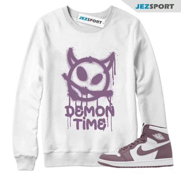 1 High OG Mauve Sky J White Sweatshirt to Match Sneakers DTIME, Matching Sneaker Sweatshirt