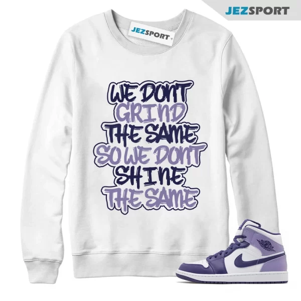 1 Mid Sky Jordan Purple Light Sweatshirt Match GS Blueberry Thistle Dunk Low High GRIND, Matching Sneaker Sweatshirt