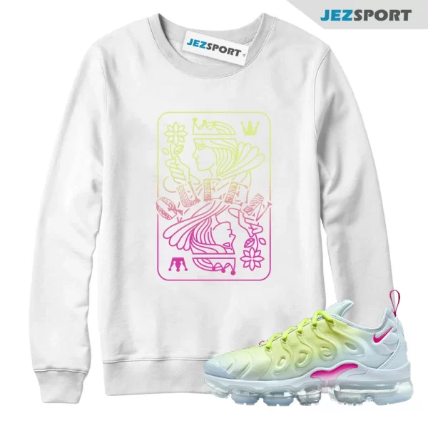 VaporMax Plus Sweatshirt Blue Tint Light Lemon Twist Fireberry 1 To Match QUEEN, Matching Sneaker Sweatshirt