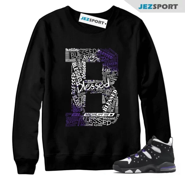 Air Max CB ’94 OG Black Pure Purple Court Varsity 1 2023 Sweatshirt to Match BLESSED, Matching Sneaker Sweatshirt