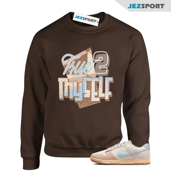 Stay True Sweatshirt Brown to Match Dunk Low Sanddrift Light Armory Blue HF0106-100, Matching Sneaker Sweatshirt