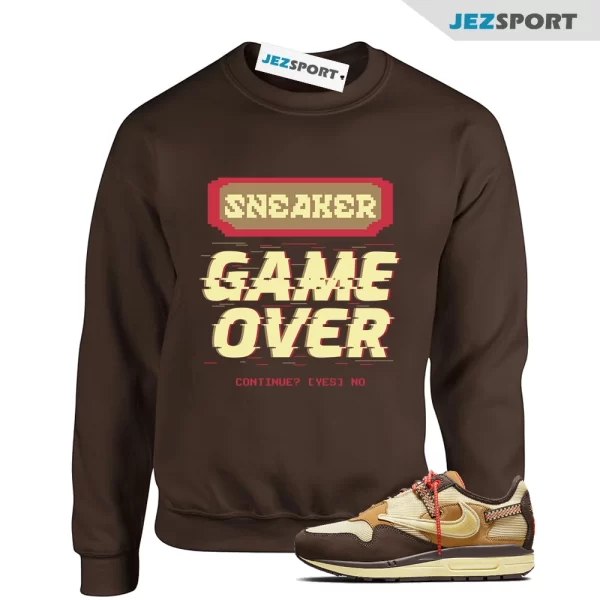 Game Over Sweatshirt to Match Air Max 1 Travis Baroque Brown, DO9392-200 Matching Sneaker Sweatshirt