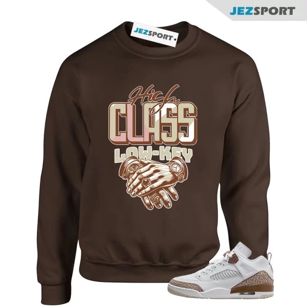 Low Key Sweatshirt Brown to Match Jordan Spizike Low Archaeo Brown FQ1759-101, Matching Sneaker Sweatshirt