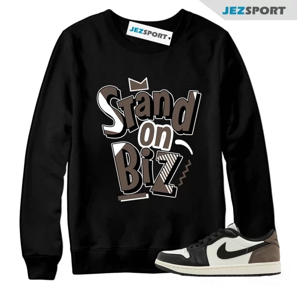 Biz Sneaker Sweatshirt Black to Match Jordan 1 Low Mocha CZ0790-102, Matching Sneaker Sweatshirt