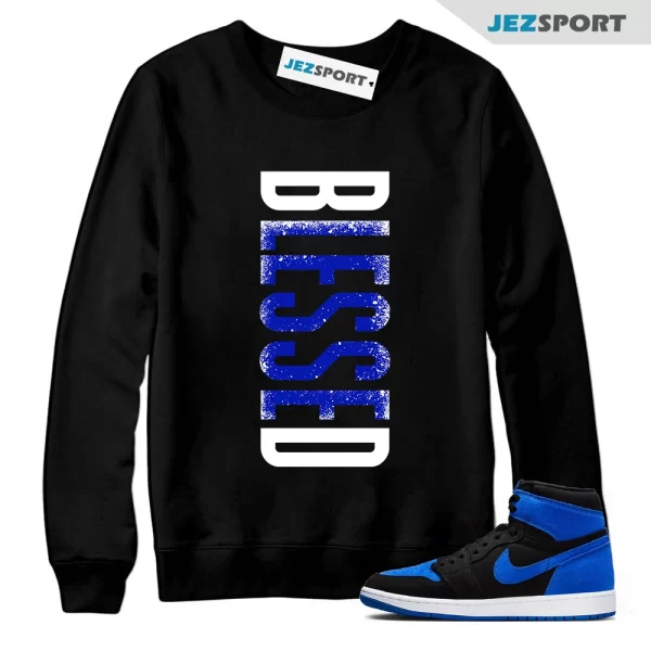 Royal Reimagined 1 Blue White Black Sweatshirt Match VERTBLS, Matching Sneaker Sweatshirt