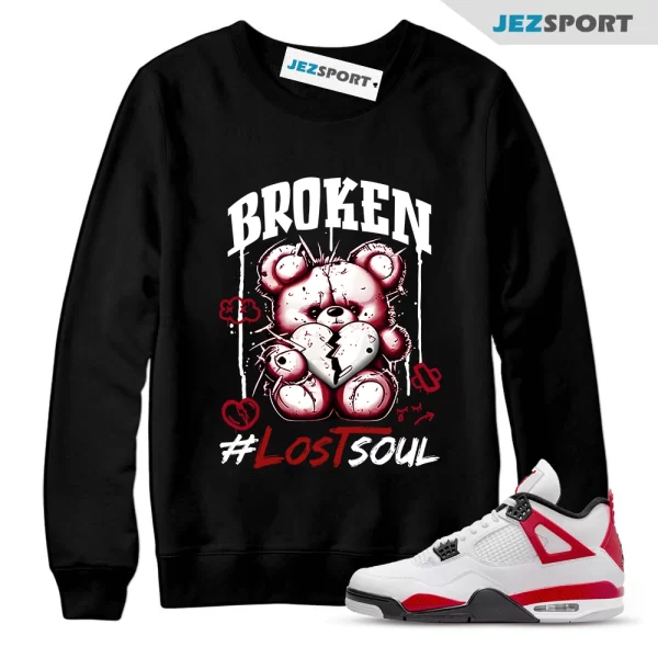 4 Cement Red Fire White Neutral Grey Black Classic Retro Sweatshirt Match BRLS, Matching Sneaker Sweatshirt