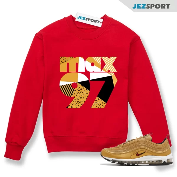 Throwback 97 Sweatshirt to Match Air Max 97 OG Golden Bullet DM0028-700, Matching Sneaker Sweatshirt