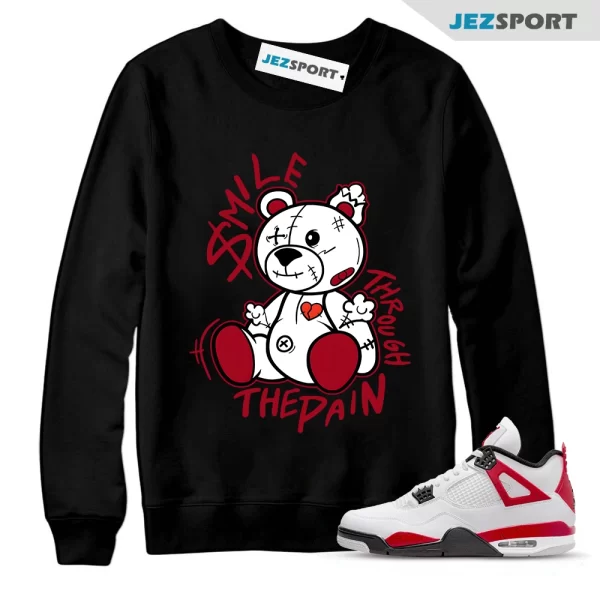 4 Cement Red Fire White Neutral Grey Black Classic Retro Sweatshirt Match SM2, Matching Sneaker Sweatshirt