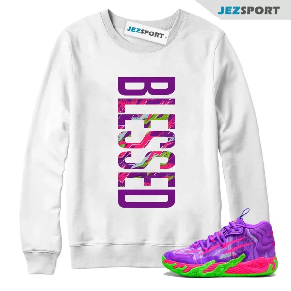 Puma Toxic LaMelo Ball Purple Glimmer Green Gecko 03 Slime Sweatshirt Match VERTBLS, Matching Sneaker Sweatshirt