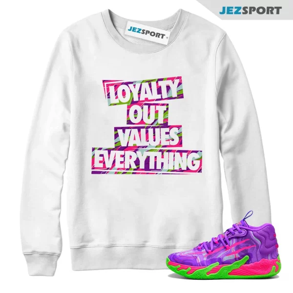 Puma Toxic LaMelo Ball Purple Glimmer Green Gecko 03 Slime Sweatshirt Match LOVE, Matching Sneaker Sweatshirt