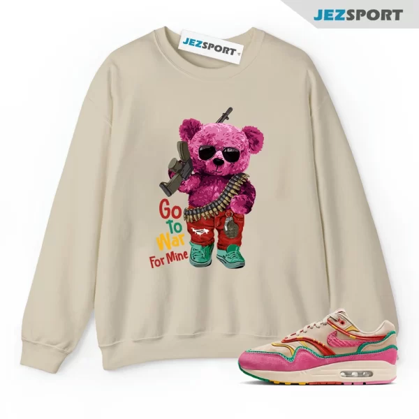 Air Max Familia 1 Hemp Pinksicle Sanddrift Sweatshirt Match WAR, Matching Sneaker Sweatshirt