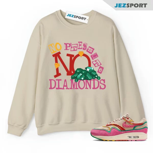 Air Max Familia 1 Hemp Pinksicle Sanddrift Sweatshirt Match DIAMOND, Matching Sneaker Sweatshirt