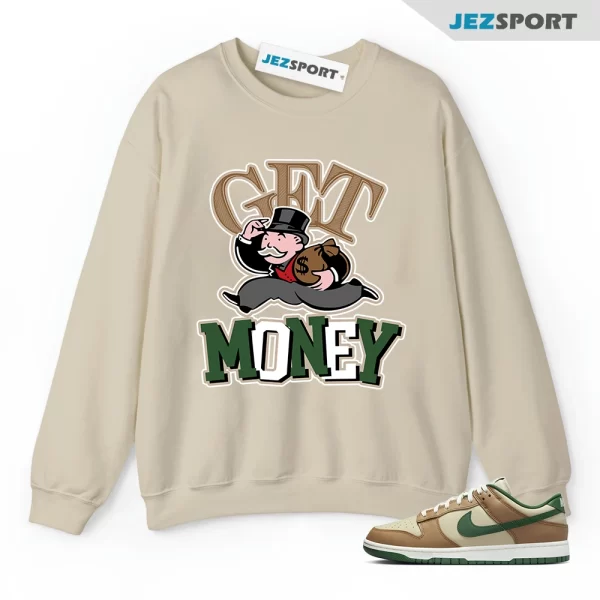 GM Sweatshirt to match Dunk Low Tan Retro Rattan Gorge Green Sail Dark Driftwood, Matching Sneaker Sweatshirt