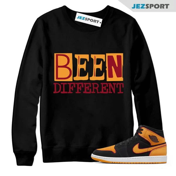 BEEN Sweatshirt to match Jordan 1 Mid Fat Tongue Black Vivid Orange Cardinal Red, Matching Sneaker Sweatshirt